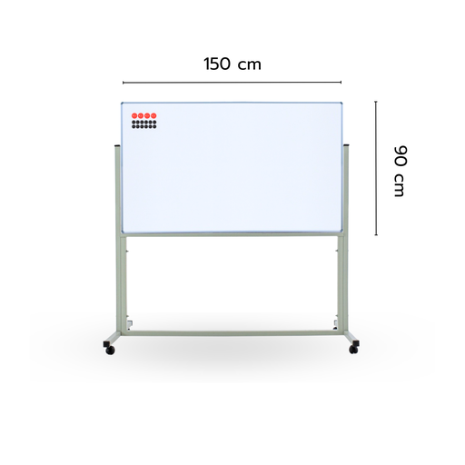 [KW-041] ไวท์บอร์ดแม่เหล็ก หน้าเดียว ขาตั้งมีล้อเลื่อน 90 x 150 cm.