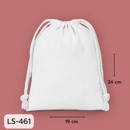 [LS-461] กระเป๋าหูรูด สีขาว Size M (19*24 cm)
