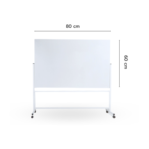 [KW-130] ไวท์บอร์ดธรรมดา หน้าเดียว  ขาตั้งมีล้อเลื่อน 60*80