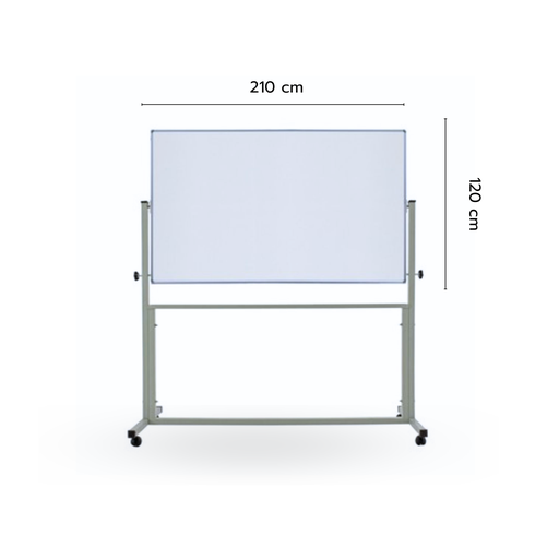 [KW-107] ไวท์บอร์ดแม่เหล็ก สองหน้า ขาตั้งมีล้อเลื่อน 120x210 cm