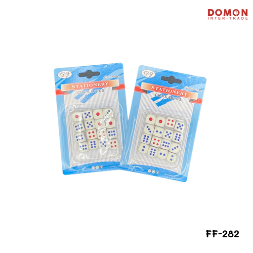 [FF-282] ลูกเต๋า PVC สีขาว 13 mm (1x16 ลูก)