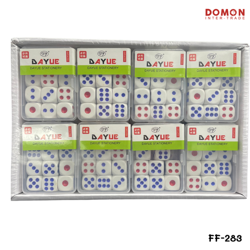 [FF-283] ลูกเต๋า PVC สีขาว 15 mm (1x9 ลูก)