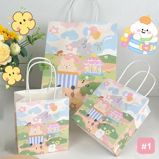 [LS-941] ถุงของขวัญ กระดาษ แนวตั้ง 21x11x27cm (แพค 5 ใบ)