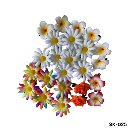[SK-025] กิ๊ปติดผม ดอกไม้เล็กคละลาย (1x2)