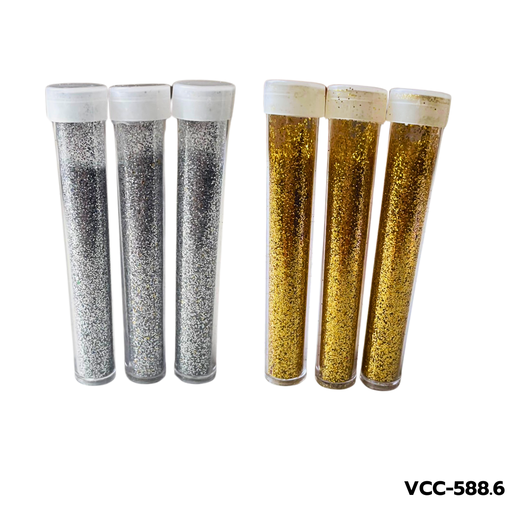 [VCC-588.6] ชุดผงกากเพชร 1 สี / 45 หลอด สีเงิน/สีทอง (เล็ก)