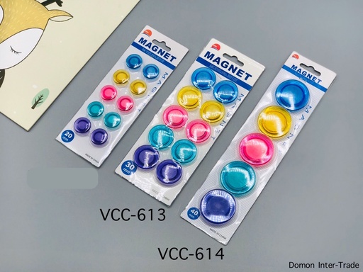 [VCC-614] 4005#เม็ดแม่เหล็กกลม ใสคละสี/ 40mm. (1x5) เม็ดใหญ่ 