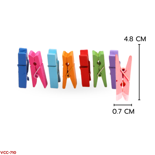 [VCC-710] ตัวหนีบไม้คละสี 4.8x0.7cm. (1x40)