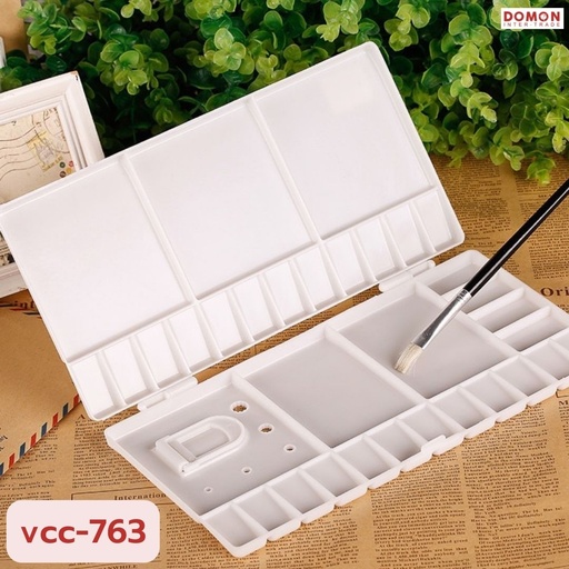 [VCC-763] จานสีแบบพับ สีขาว (ใหญ่)