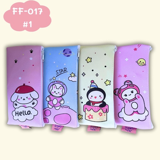 [FF-017] กระเป๋าดินสอ มีซิป ขยายก้น : 18x10x2.5 cm