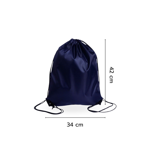 กระเป๋าสะพายหลัง แบบสายรูด ผ้าร่ม สีพื้น 42x34cm