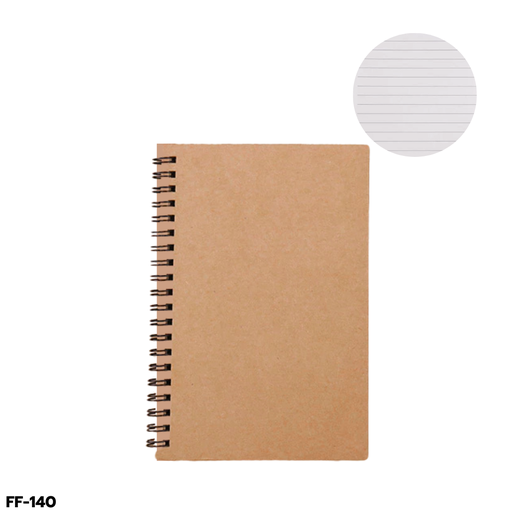 [FF-140] สมุดสันห่วง ปกน้ำตาล มีเส้น B5 60 แผ่น 