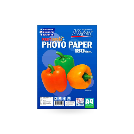 [PW-179] PJ184-100 GLOSSY PAPER 180 GSM. (พริกหวาน) A4/100