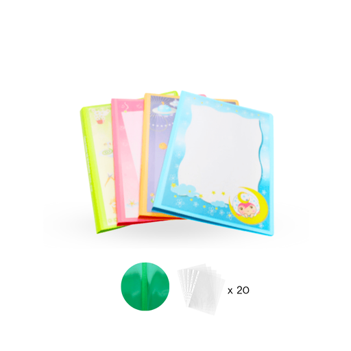 [SY-360] แฟ้มเคลียร์สอดปกหน้า A4/20ไส้ No.CA-520 ปกทึบ,ใส/สีหวาน