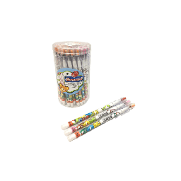 [BS-001] ดินสอต่อไส้ HB มียางลบ (ERC RM - 11 P) การ์ตูน