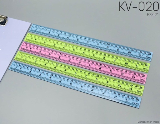 [KV-020] ไม้บรรทัดPS.12" ทึบ พาสเทล