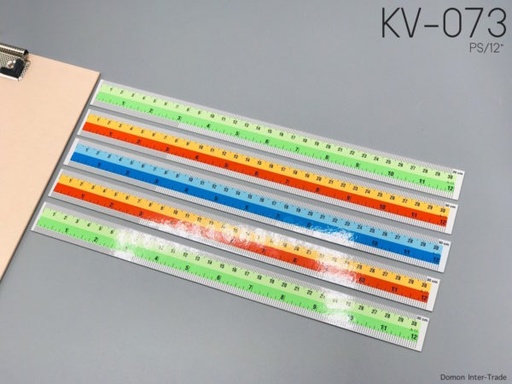 [KV-073] ไม้บรรทัดพลาสติก 12" (2 TONE)