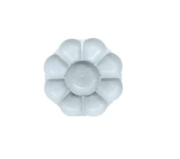 [KV-089] จานสีดอกไม้ 9 หลุม สีขาว