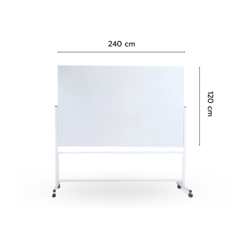 [KW-026] ไวท์บอร์ดขาตั้งมีล้อเลื่อน ชนิดสองหน้า ธรรมดา120 x 240